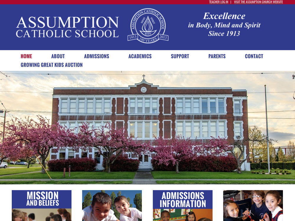 Assumption School Website Design