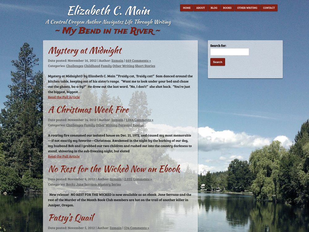 Elizabeth C Main Blog Design