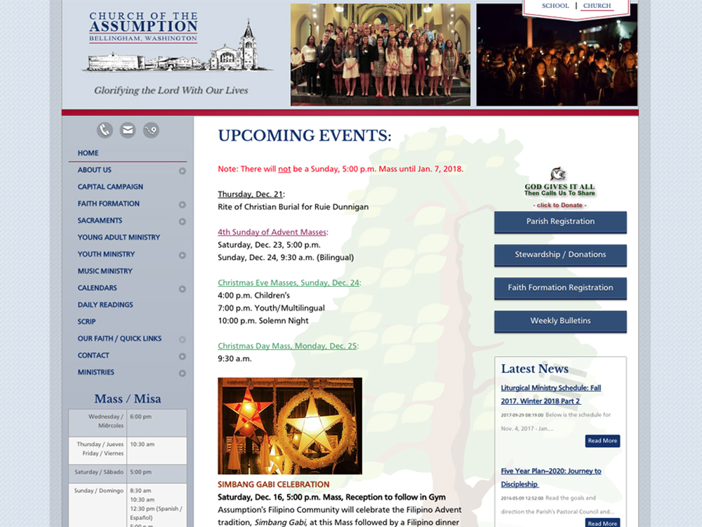 Church of the Assumption Web Design