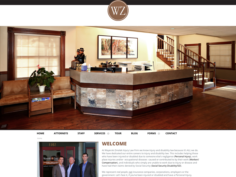 Wayerski Zmolek Law Firm web design